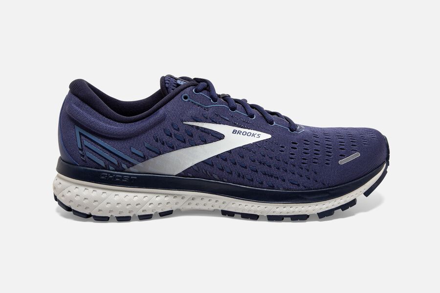 Brooks Ghost 13 Road Running Shoes Mens - Navy/Silver - EXFVS-4096